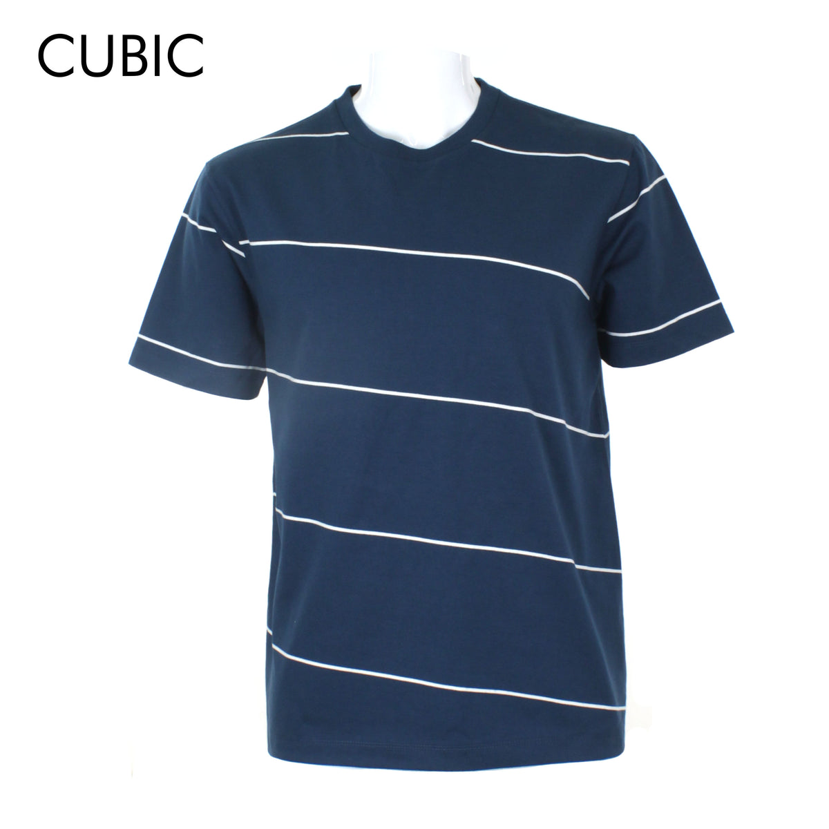 Cubic Men  Basic Stripes Round Neck Tees T-shirt Top Top for Men - CMS2508R