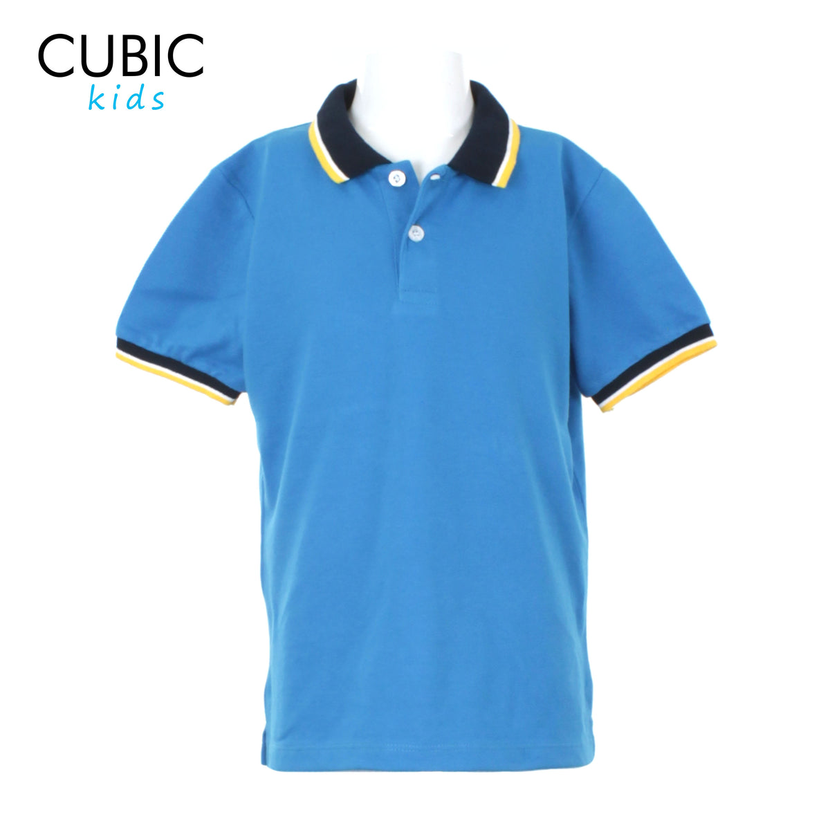 Cubic Boys Kids Pique Polo Shirt with Tipping Polo-Shirt Collar Top Top for Boys - CKBPS03H