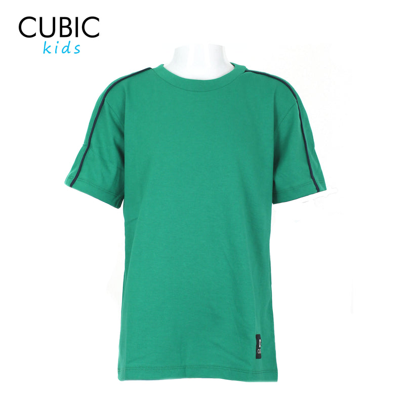 Cubic Boys Kids Plain Round Neck with Accent on Sleeve Shirt Top for Boys - CKJ2505R