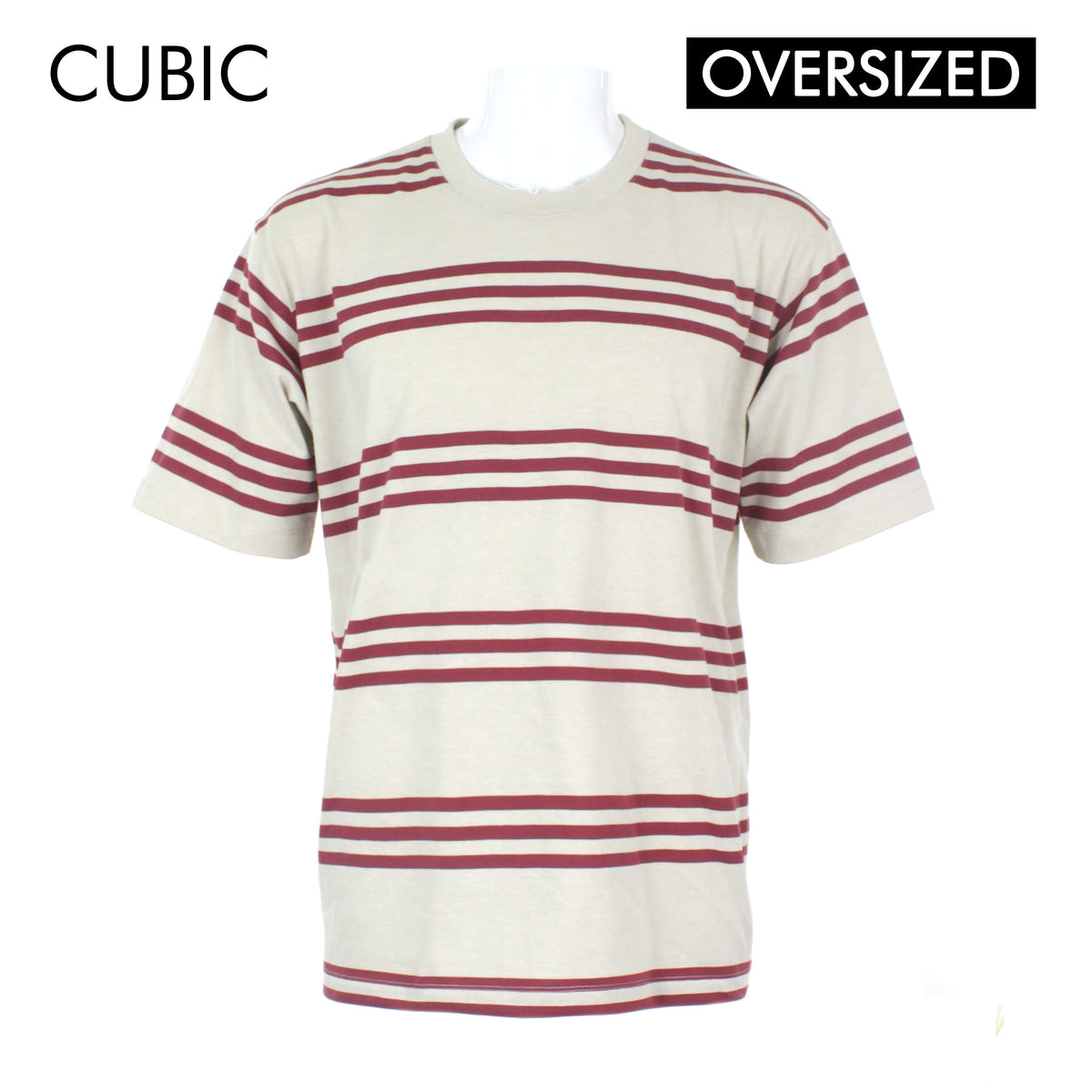 Cubic Mens Stripes  Oversized Boxy Tee / Box Fit T shirt Top Top for Men - CMS2602R