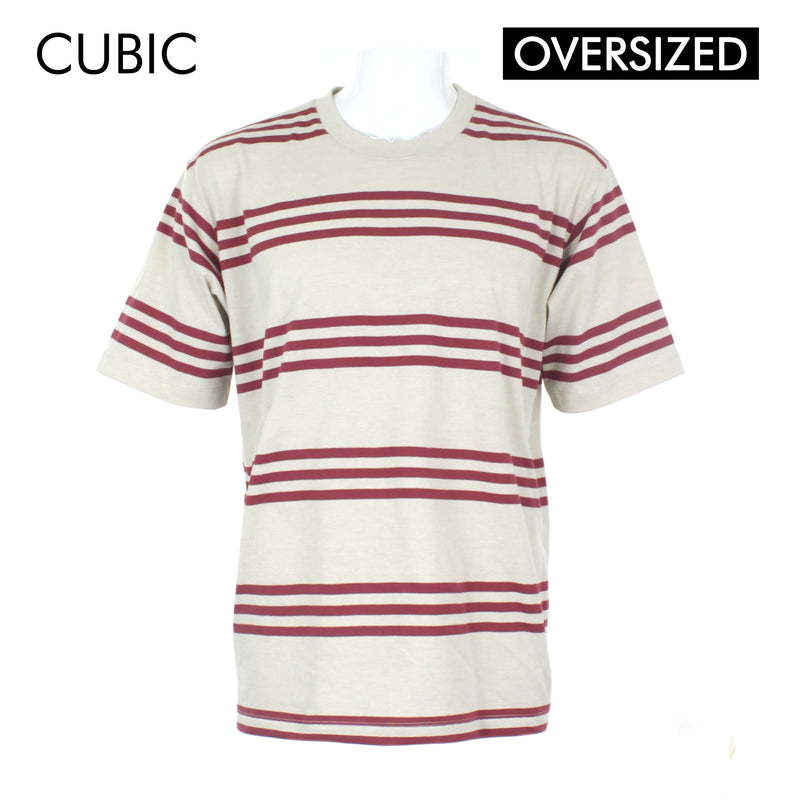 Cubic Mens Stripes  Oversized Boxy Tee / Box Fit T shirt Top Top for Men - CMS2602R