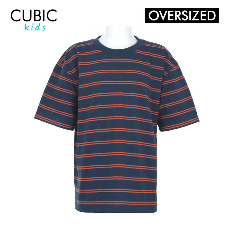 Cubic Boys Kids Stripes Oversized Round Neck Shirt Top for Boys - CKS2608R