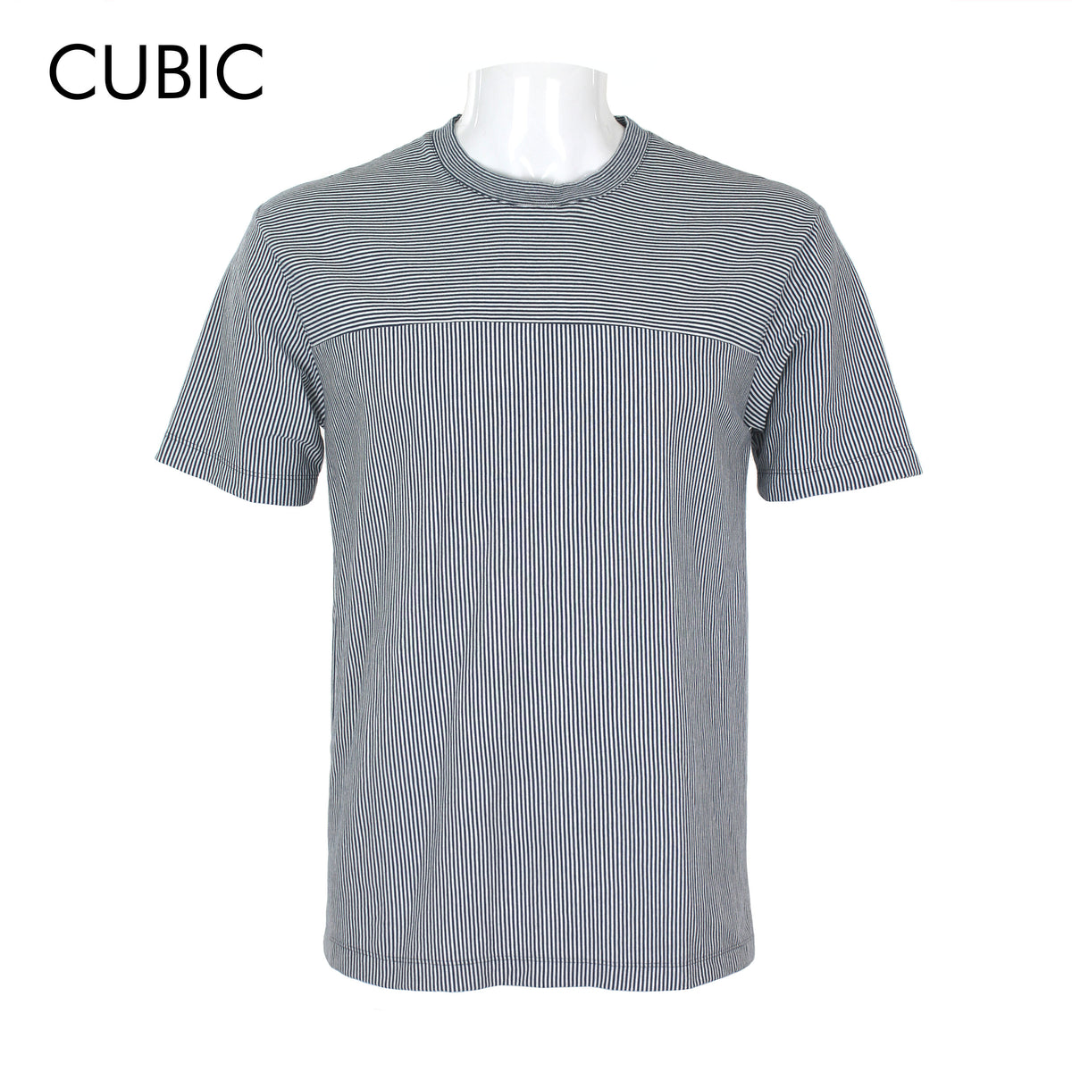 Cubic Men Stripes Round Neck Tees T-shirt Top Top for Men - CMS2620R