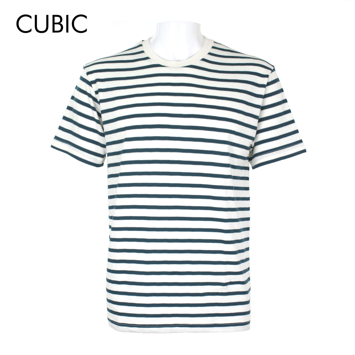 Cubic Men Stripes Round Neck Tees T-shirt Top Top for Men - CMS2616R