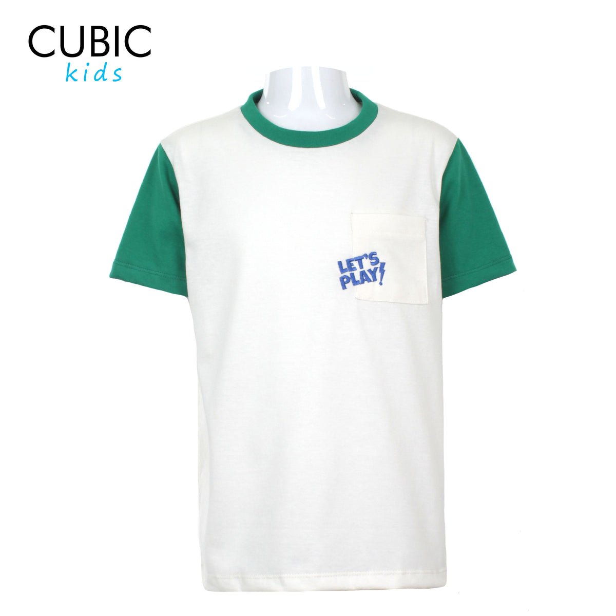 Cubic Boys Kids Round Neck LETS PLAY Graphic Print Design on Pocket T-shirt Shirt Top for Boys - CKJ2307R