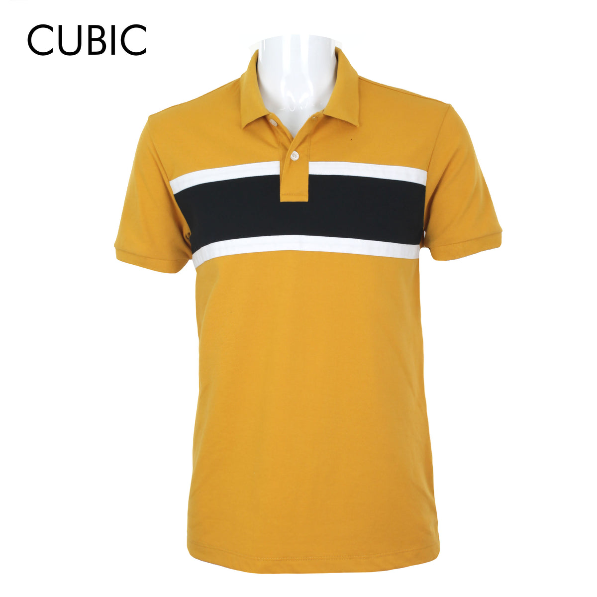 Cubic Mens Pique  Polo Shirt Polo-shirt Collar Top Top for Men - CMP2208H