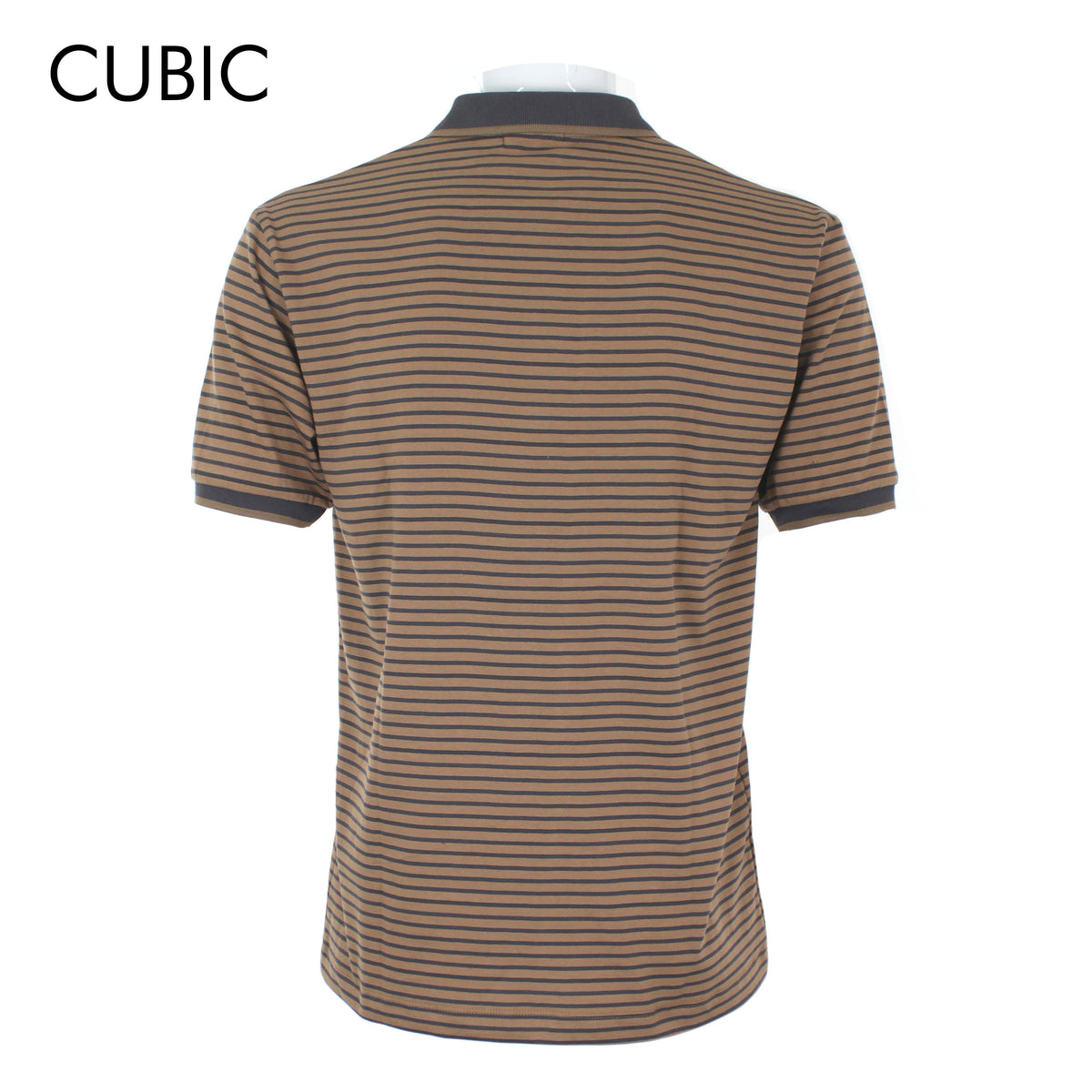 Cubic Mens Stripes  Polo Shirt Polo-shirt Collar Top Top for Men - CMS2513C