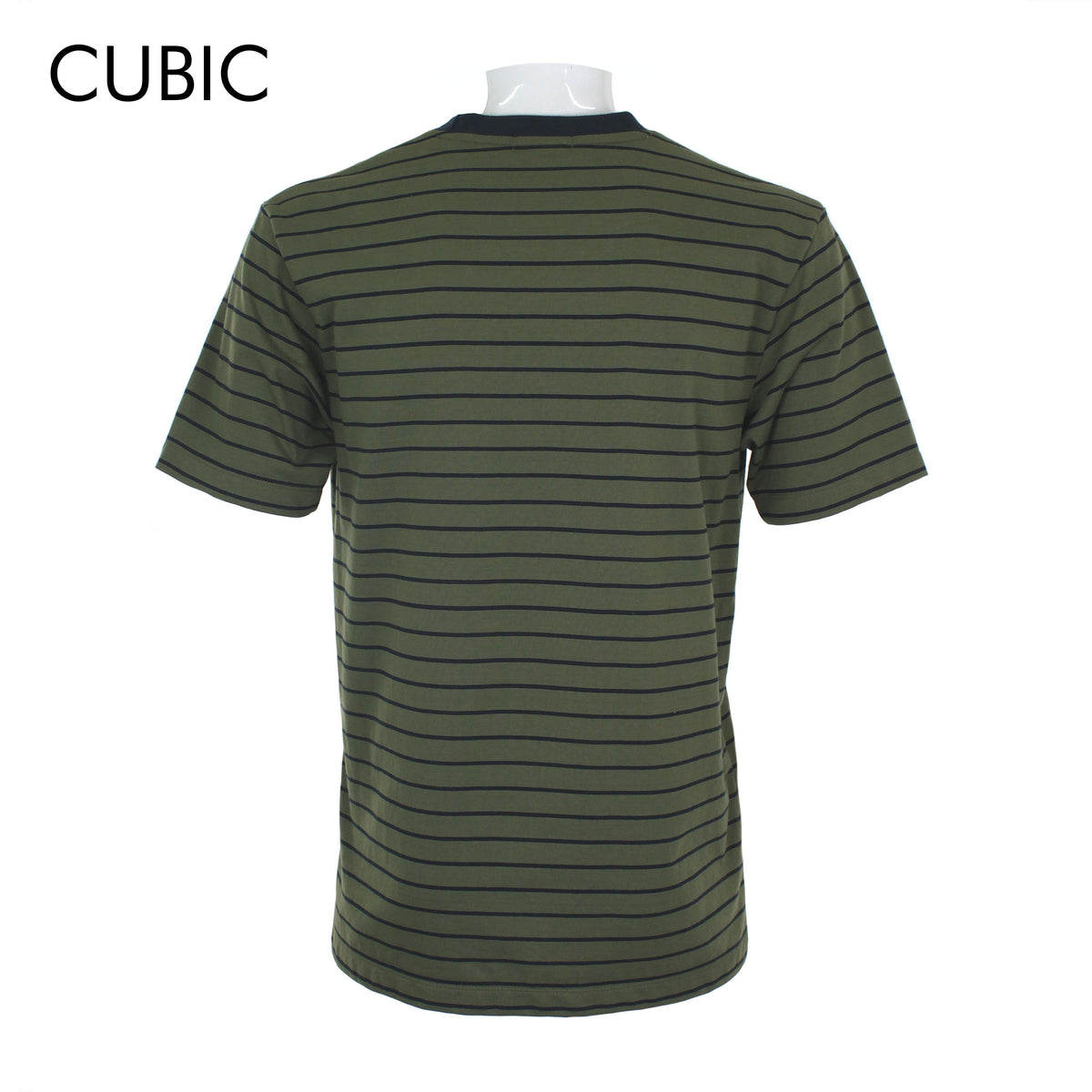 Cubic Men Stripes Round Neck Tees T-shirt Top Top for Men - CMS2621R