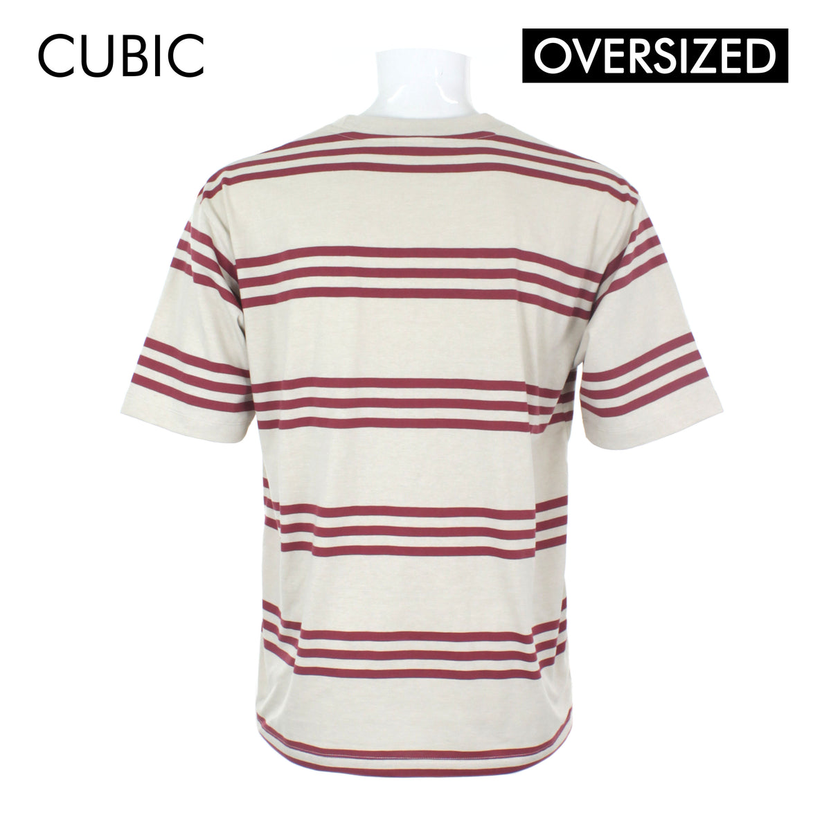Cubic Mens Stripes  Oversized Boxy Tee / Box Fit T shirt Top Top for Men - CMS2602R