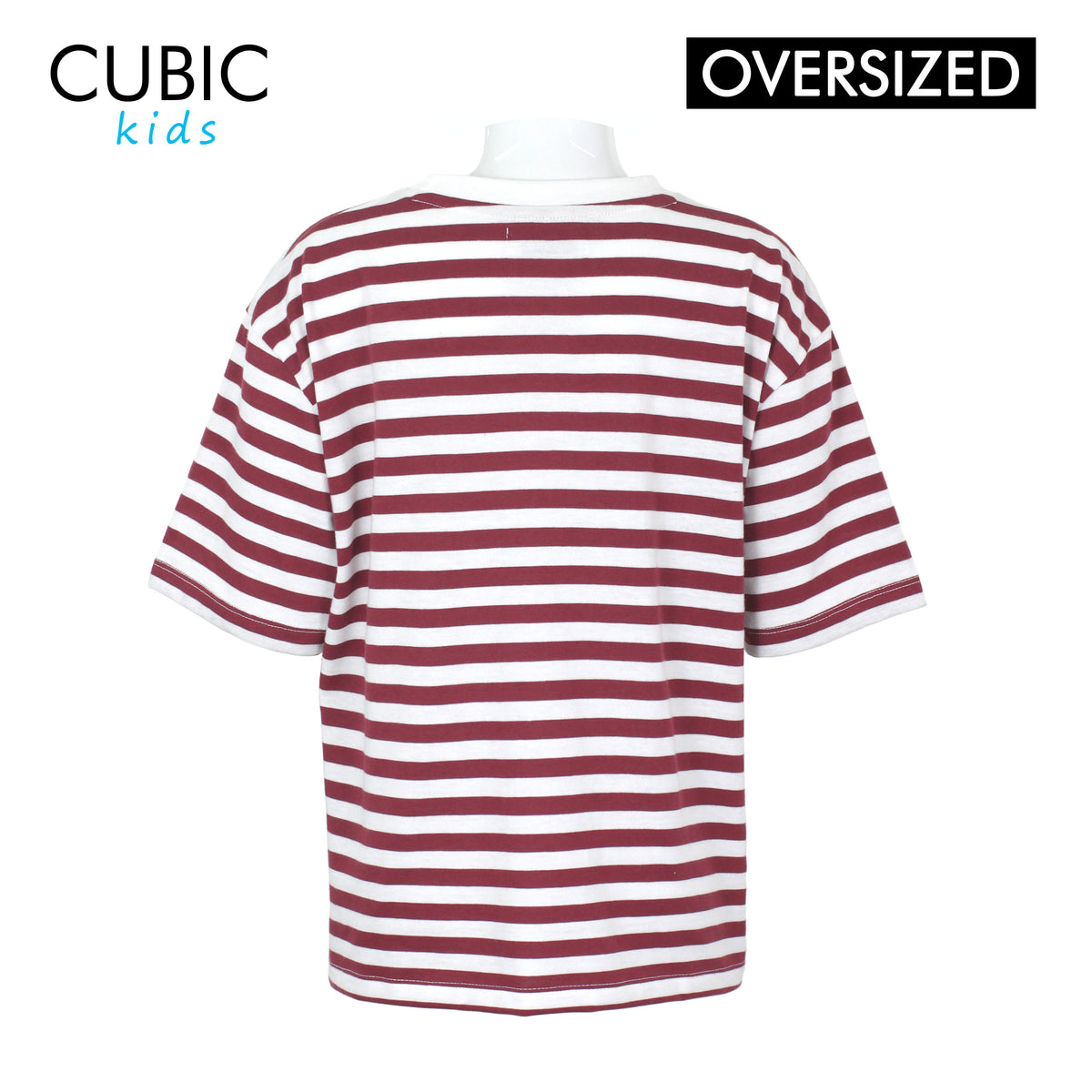 Cubic Boys Kids Stripes Oversized Round Neck Shirt Top for Boys - CKS2601R