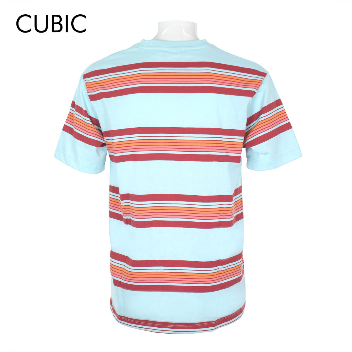Cubic Men Stripes Round Neck Tees T-shirt Top Top for Men - CMS2603R