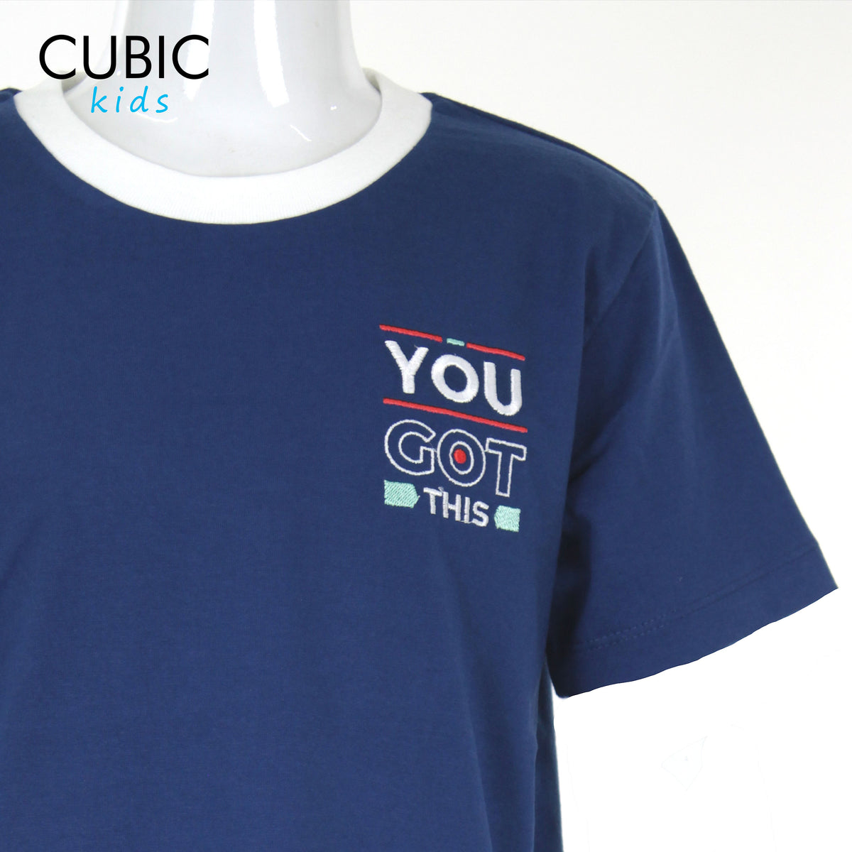 Cubic Boys Kids Plain Round Neck with You Got This Embro on Shirt Top for Boys - CKJ2509R