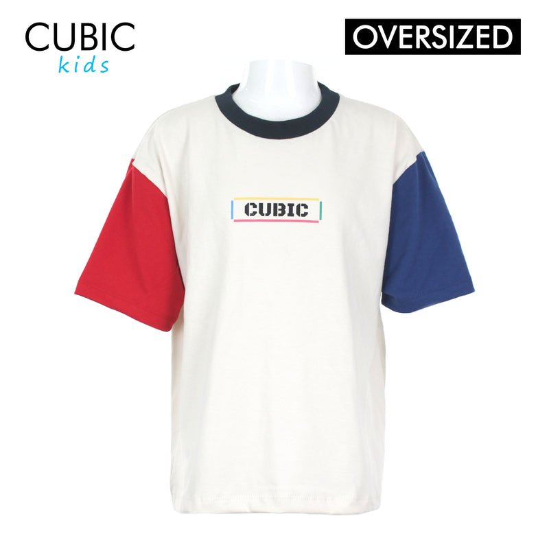Cubic Boys Kids Oversized Round Neck with CUBIC Print Design Shirt Top for Boys - CKJ2605R