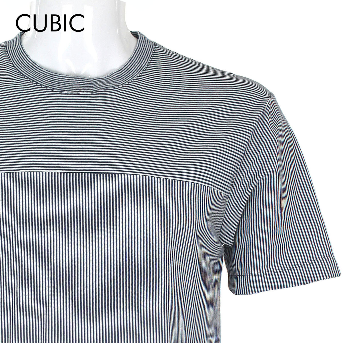 Cubic Men Stripes Round Neck Tees T-shirt Top Top for Men - CMS2620R