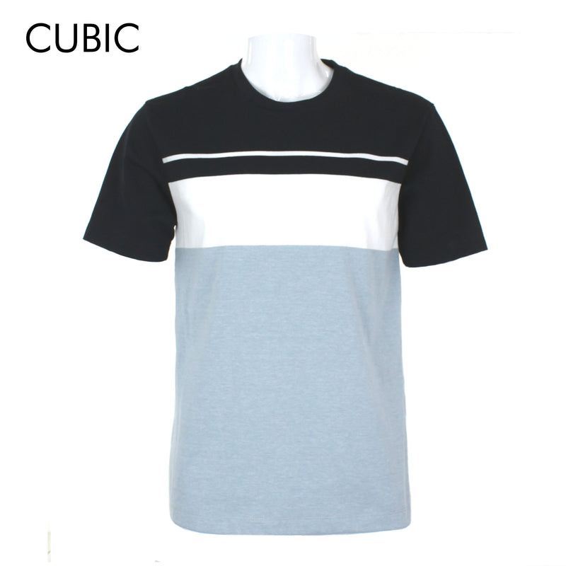 Cubic Men Stripes Round Neck Tees T-shirt Top Top for Men - CMS2512R