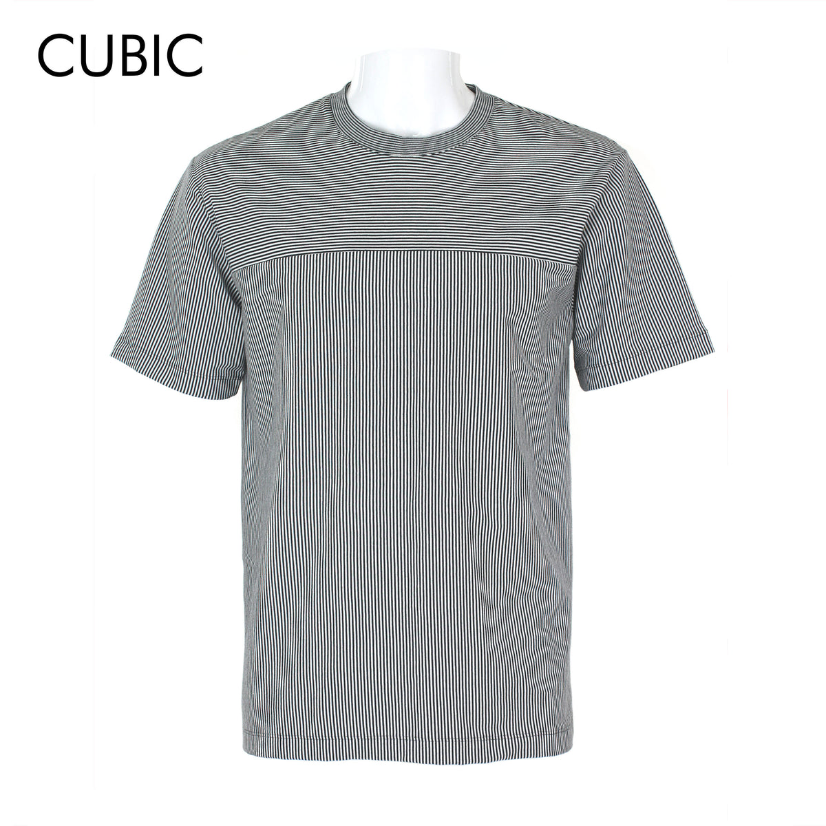Cubic Men Stripes Round Neck Tees T-shirt Top Top for Men - CMS2620R