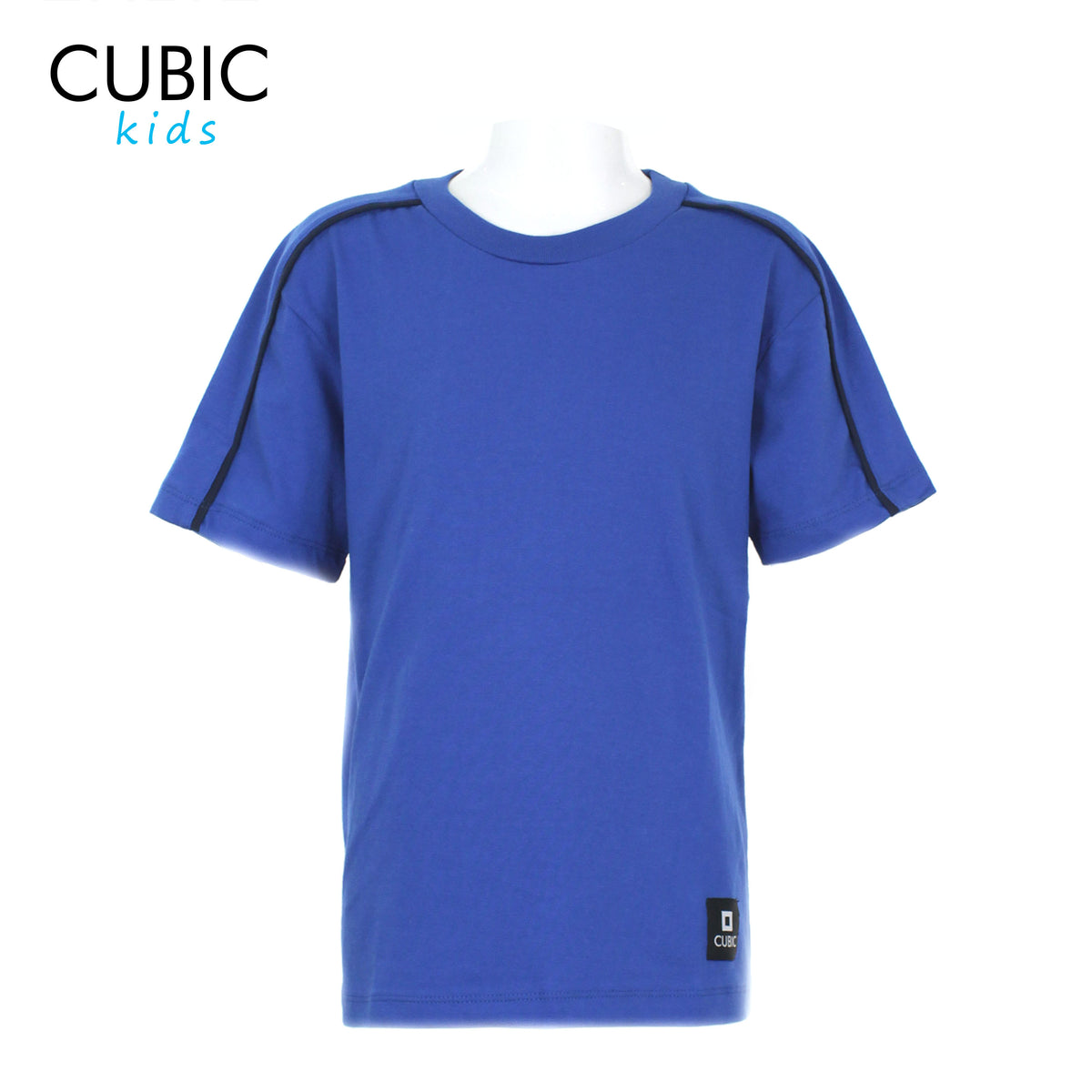 Cubic Boys Kids Plain Round Neck with Accent on Sleeve Shirt Top for Boys - CKJ2505R