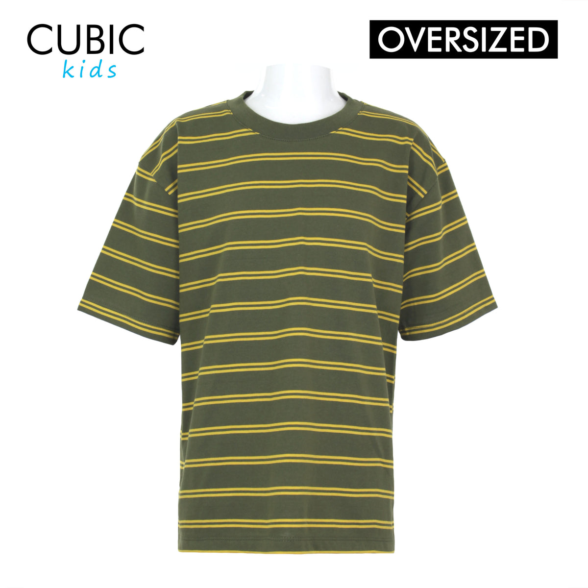 Cubic Boys Kids Stripes Oversized Round Neck Shirt Top for Boys - CKS2608R