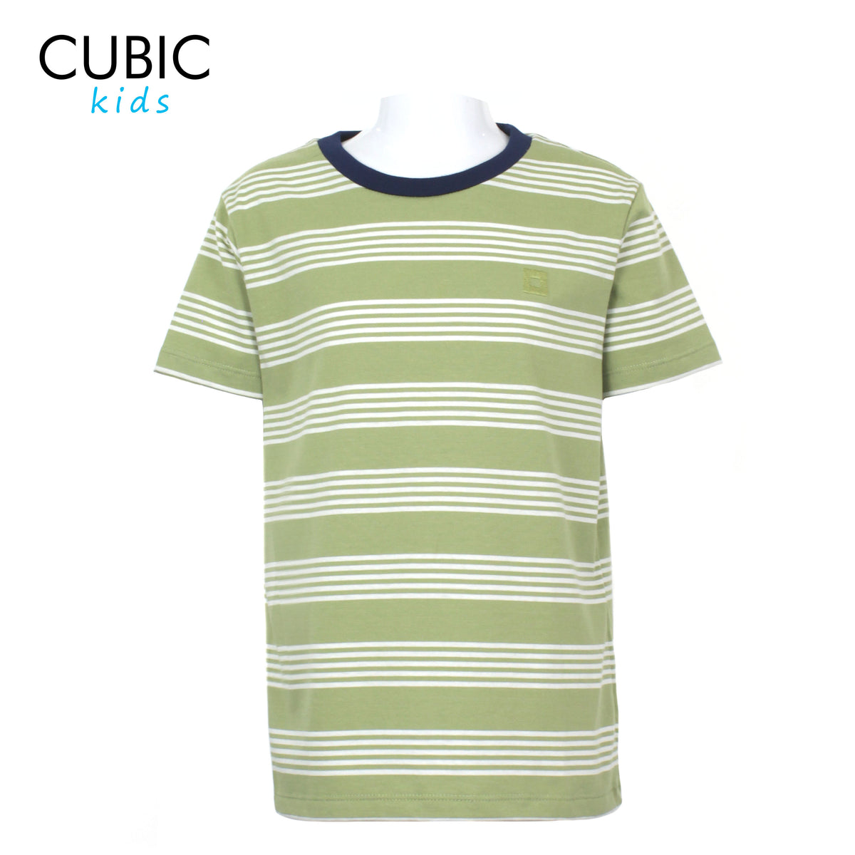 Cubic  Boys Kids Stripes Roundneck Tees Tshirt w/ Embroidery  Logo Top for Boys - CKS2310R