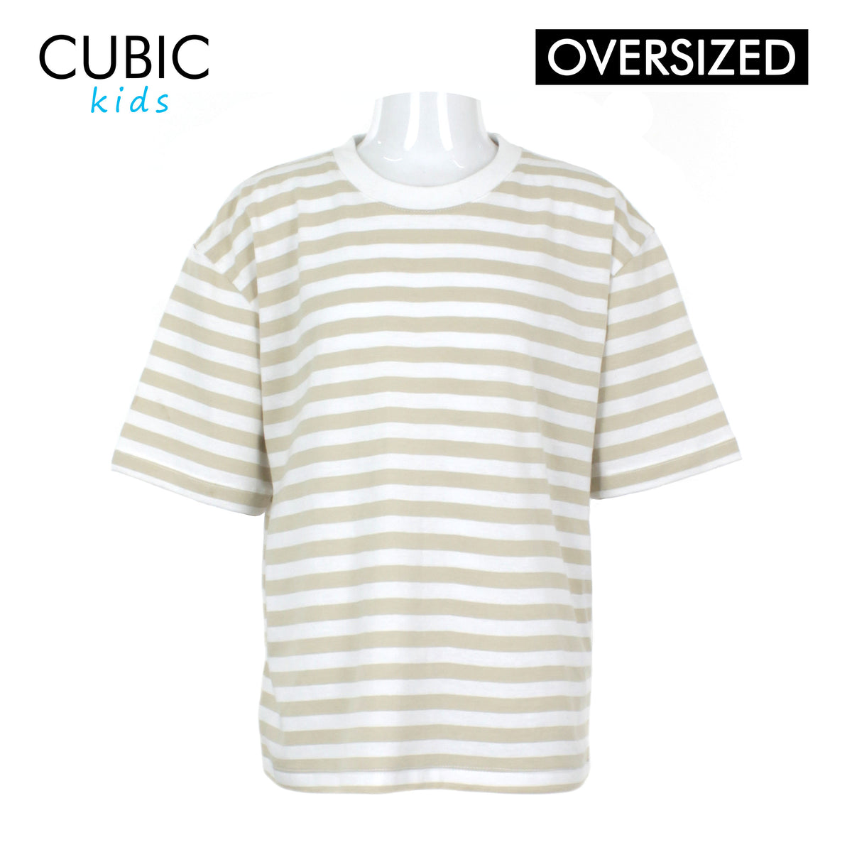Cubic Boys Kids Stripes Oversized Round Neck Shirt Top for Boys - CKS2601R