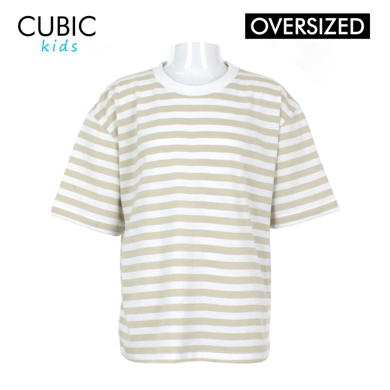 Cubic Boys Kids Stripes Oversized Round Neck Shirt Top for Boys - CKS2601R