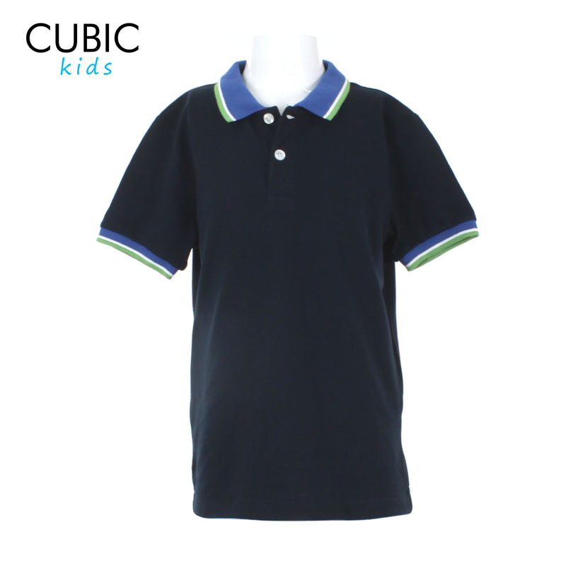 Cubic Boys Kids Pique Polo Shirt with Tipping Polo-Shirt Collar Top Top for Boys - CKBPS03H