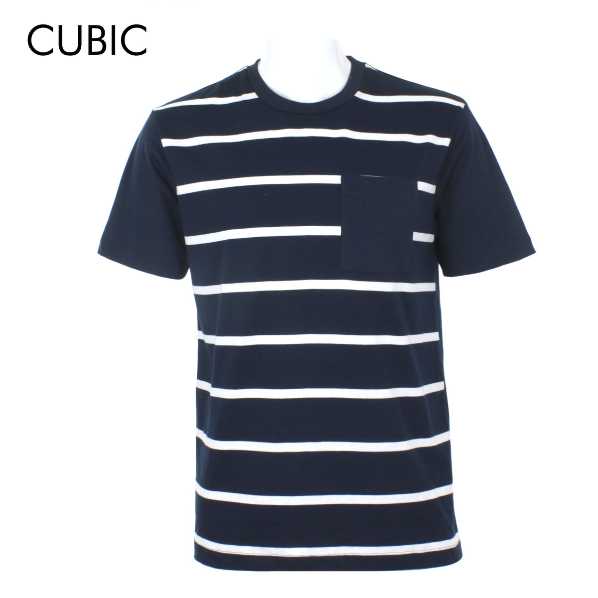 Cubic Men Round Neck Tees T-shirt Stripes Shirt Top Top for Me - CMS2327R