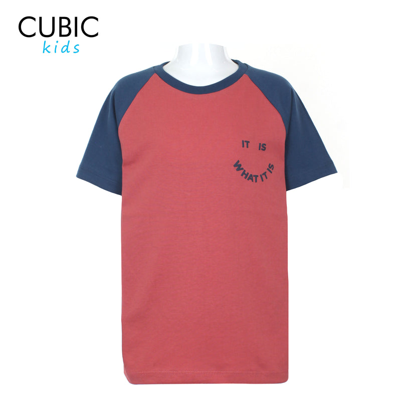 Cubic Boys Kids Round Neck Smiley Graphic Print Design T-shirt Shirt Top for Boys - CKJ2301R