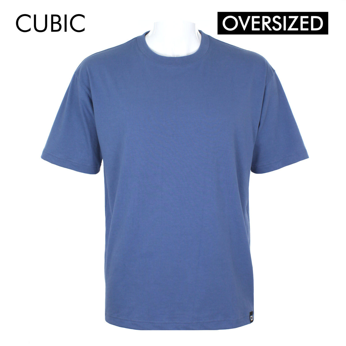 Cubic Men  Plain Oversized Shirt Tshirt Basic Tee T-Shirt with Lower Patch - CMBOS06R