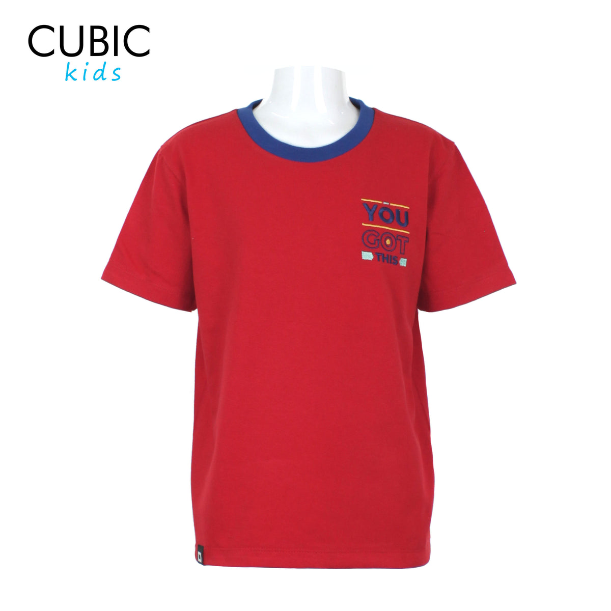 Cubic Boys Kids Plain Round Neck with You Got This Embro on Shirt Top for Boys - CKJ2509R
