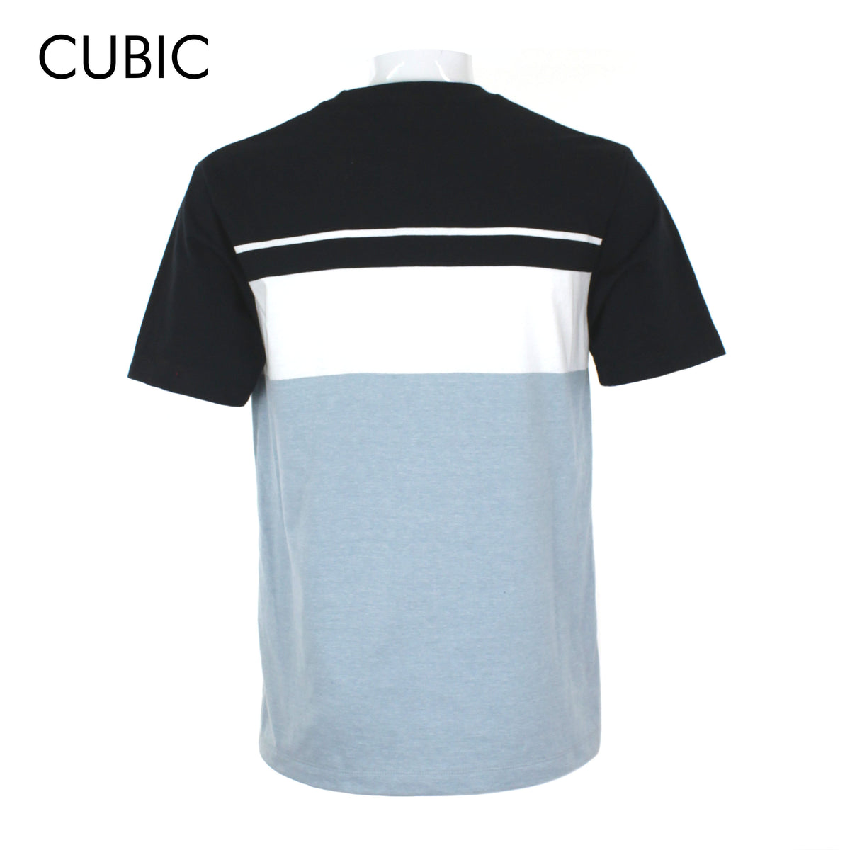 Cubic Men Stripes Round Neck Tees T-shirt Top Top for Men - CMS2512R