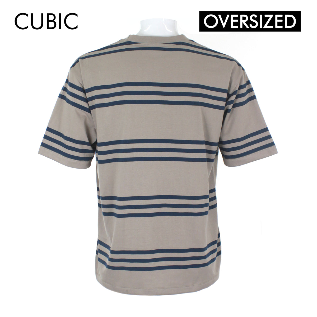 Cubic Mens Stripes  Oversized Boxy Tee / Box Fit T shirt Top Top for Men - CMS2602R