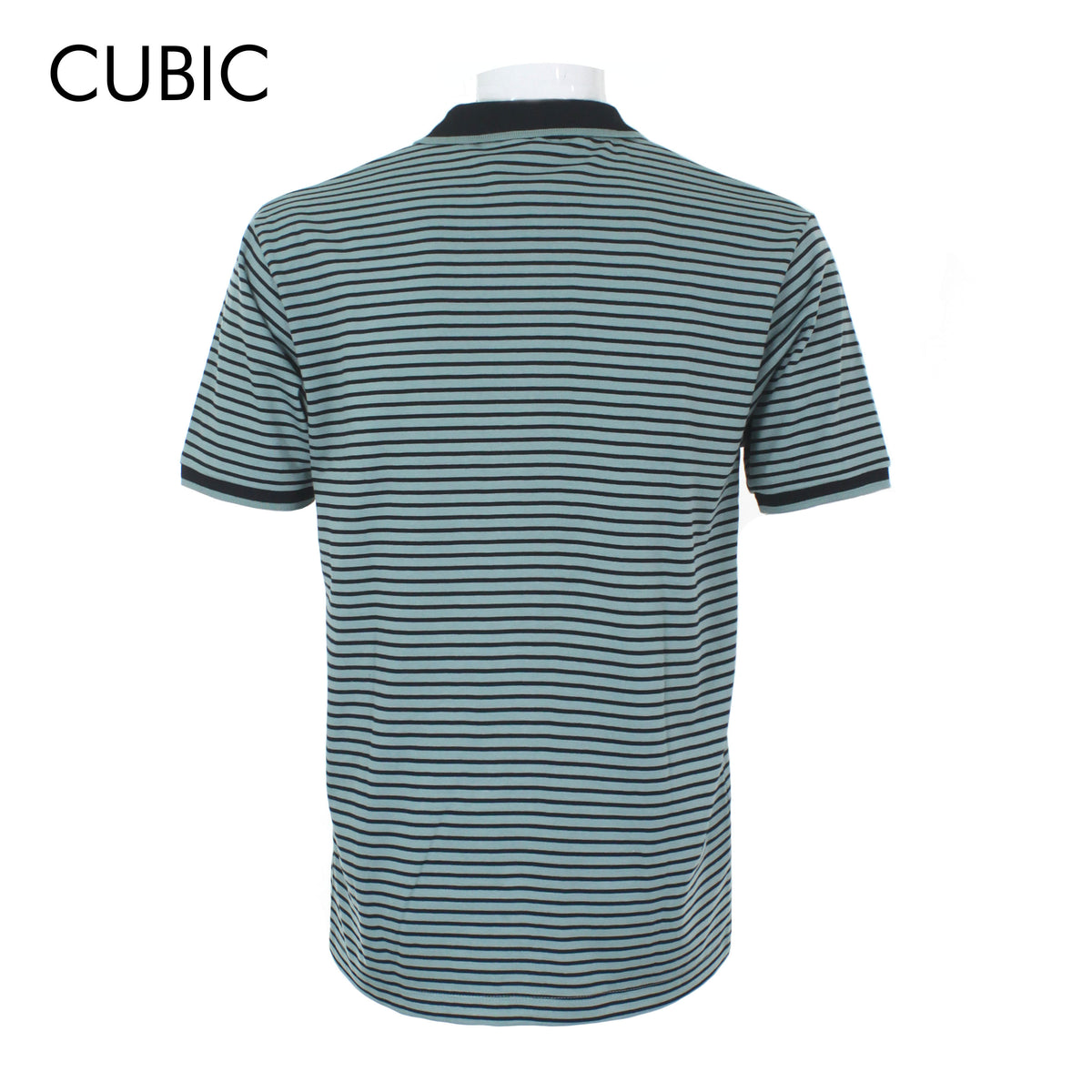 Cubic Mens Stripes  Polo Shirt Polo-shirt Collar Top Top for Men - CMS2513C