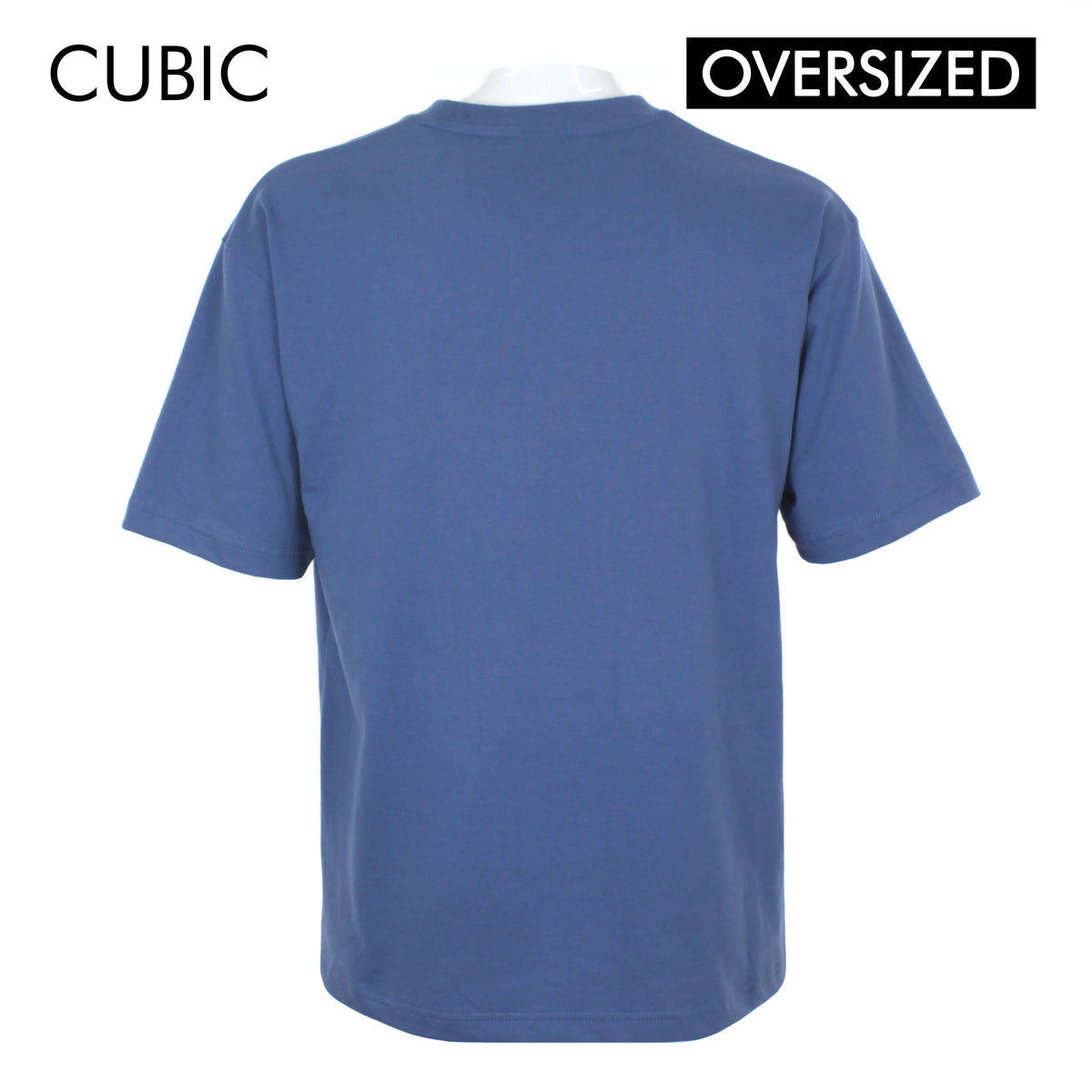 Cubic Men  Plain Oversized Shirt Tshirt Basic Tee T-Shirt with Lower Patch - CMBOS06R