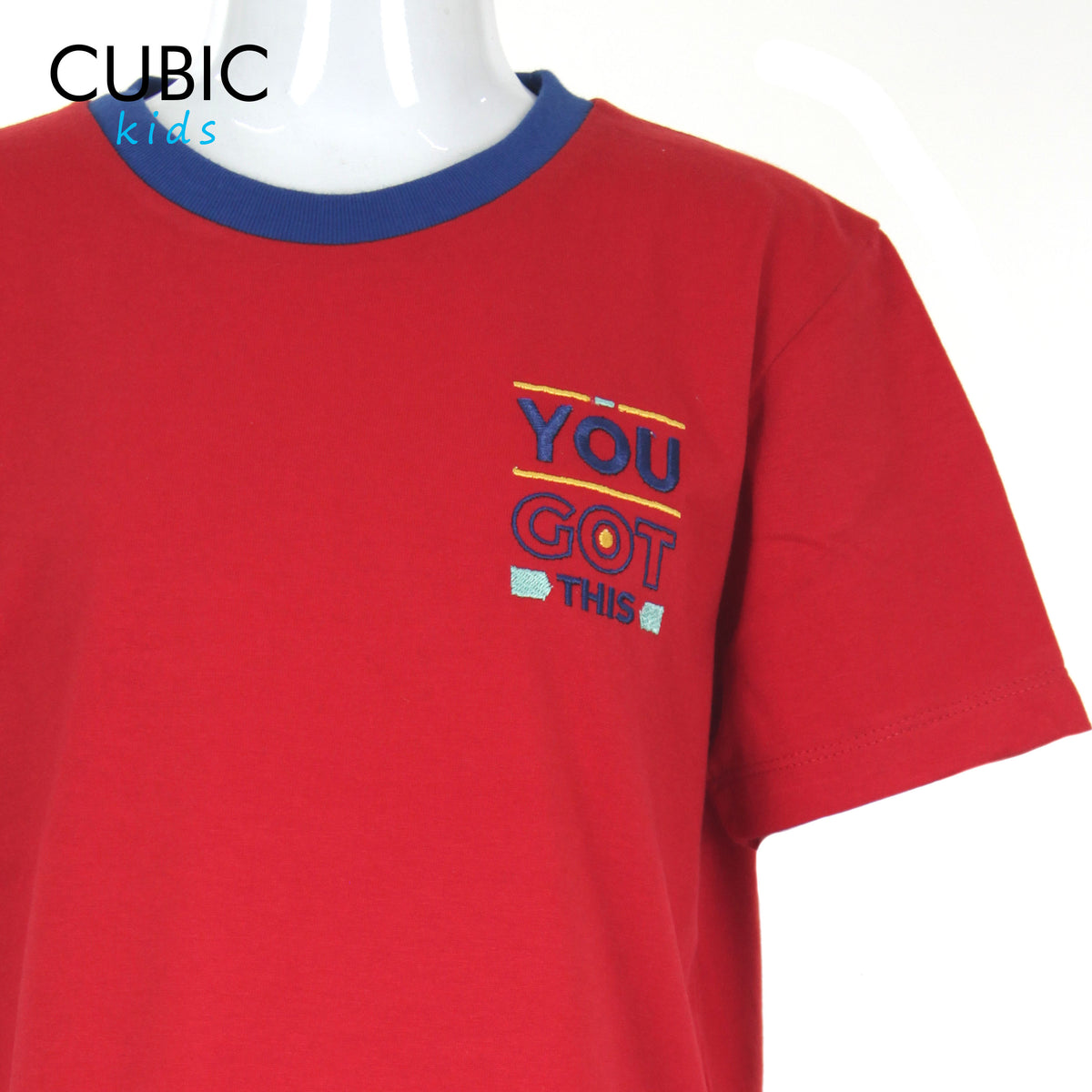Cubic Boys Kids Plain Round Neck with You Got This Embro on Shirt Top for Boys - CKJ2509R