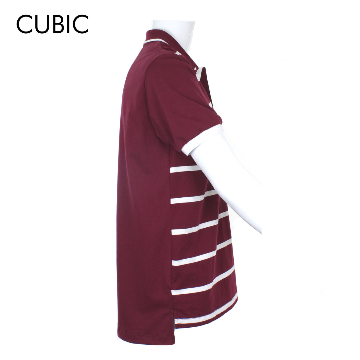 Cubic Mens Stripes  Polo Shirt Polo-shirt Collar Top Top for Men - CMS2326C