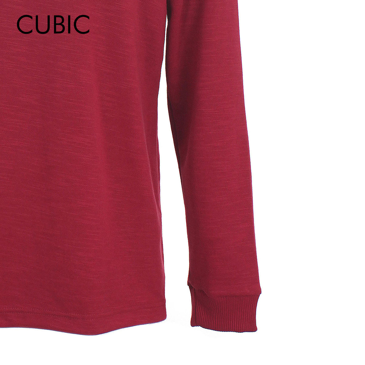 Cubic Mens Cotton Ribbed Cuff Long Sleeves Sweatshirts Plain Round Neck Top Top for Men - CMJ2614L