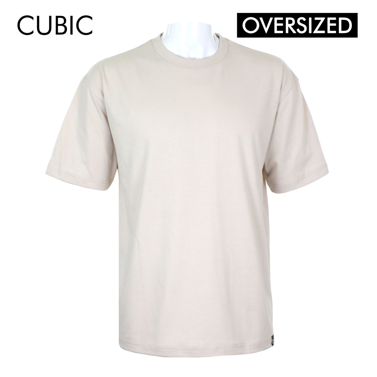 Cubic Men  Plain Oversized Shirt Tshirt Basic Tee T-Shirt with Lower Patch - CMBOS06R