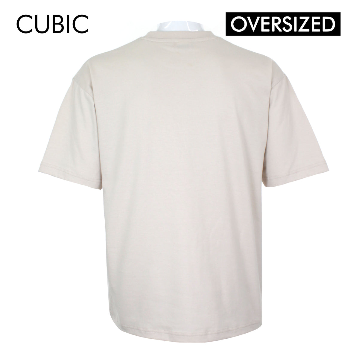 Cubic Men  Plain Oversized Shirt Tshirt Basic Tee T-Shirt with Lower Patch - CMBOS06R
