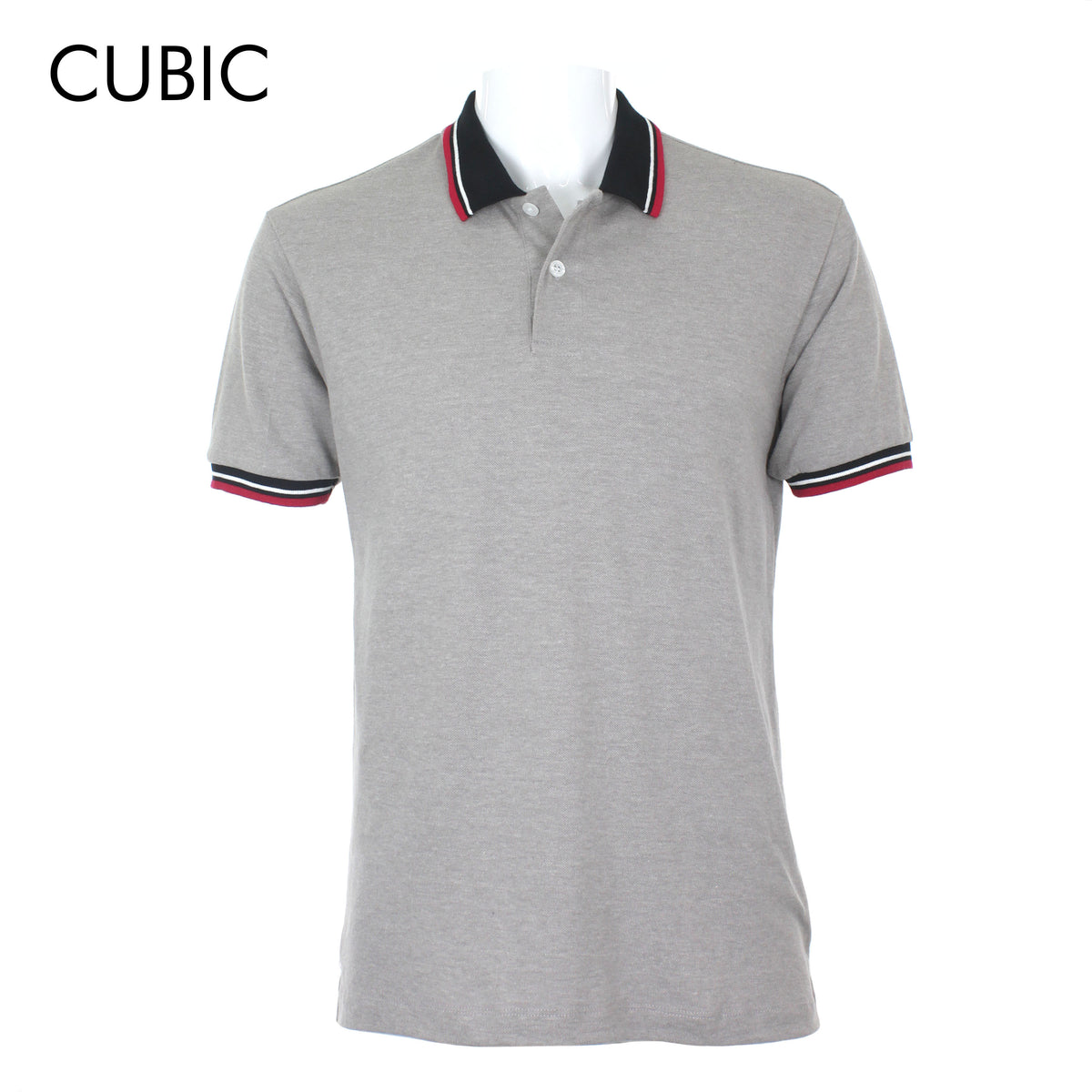 Cubic Mens Pique  Polo Shirt with Tipping  Polo-shirt Collar Top Top for Men - CMBPC03H