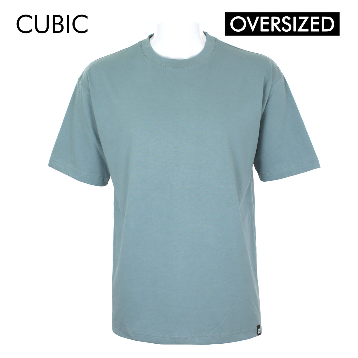 Cubic Men  Plain Oversized Shirt Tshirt Basic Tee T-Shirt with Lower Patch - CMBOS06R