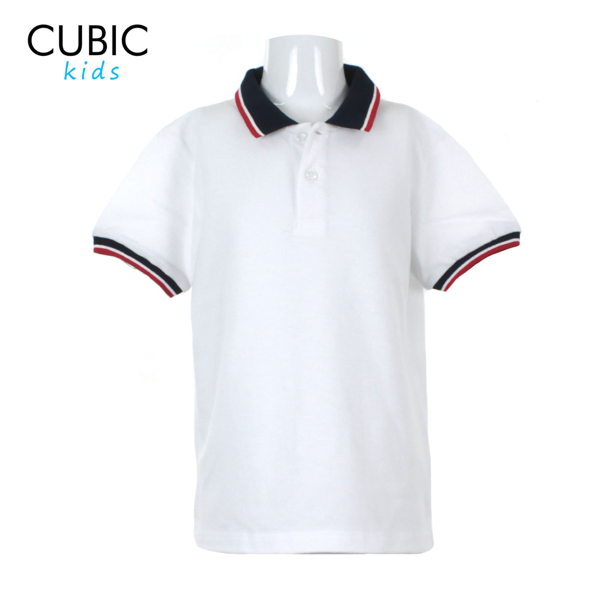 Cubic Boys Kids Pique Polo Shirt with Tipping Polo-Shirt Collar Top Top for Boys - CKBPS03H