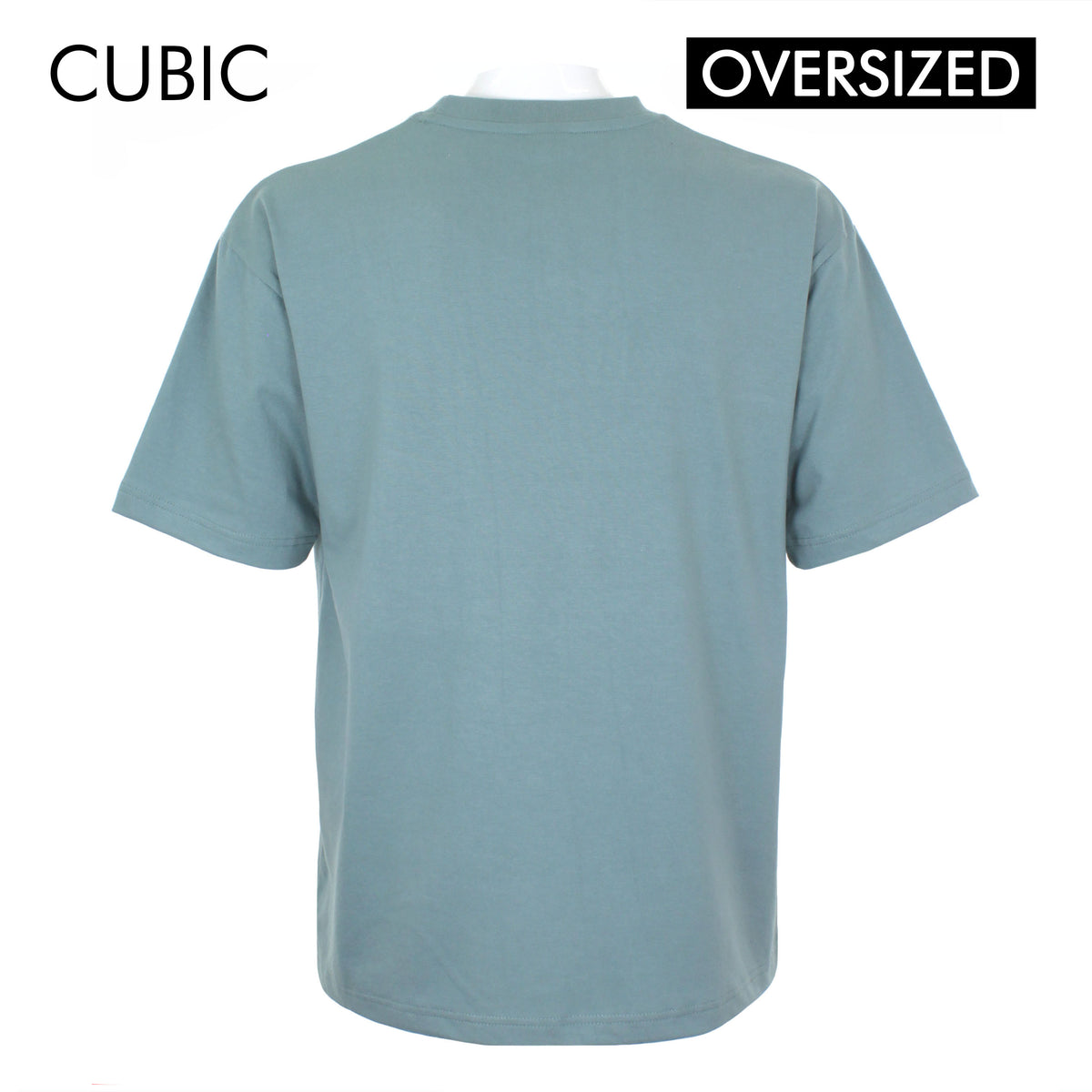 Cubic Men  Plain Oversized Shirt Tshirt Basic Tee T-Shirt with Lower Patch - CMBOS06R