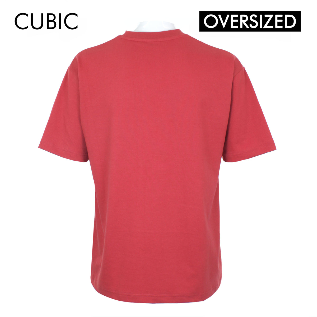 Cubic Men  Plain Oversized Shirt Tshirt Basic Tee T-Shirt with Lower Patch - CMBOS06R