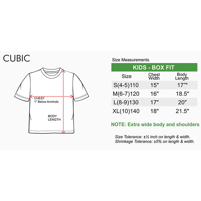 Cubic Boys Kids Oversized Round Neck with CUBIC Print Design Shirt Top for Boys - CKJ2605R