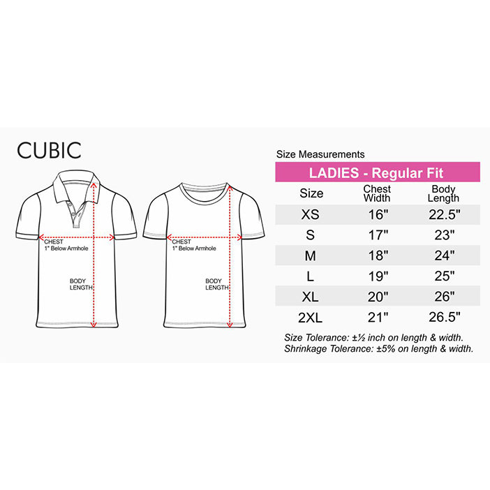 Cubic Ladies Plain Basic Collar Shirt  Pique Polo Shirt Polo- shirt - CLB-PSPL