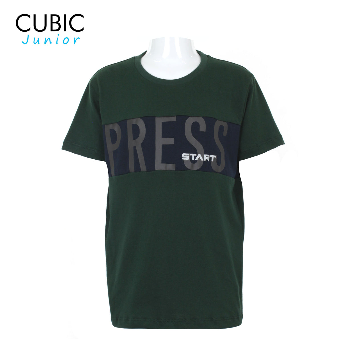Cubic Boys Kids Round Neck Press Start Graphic Print Design T-shirt Shirt Top for Boys - CKJ2218R