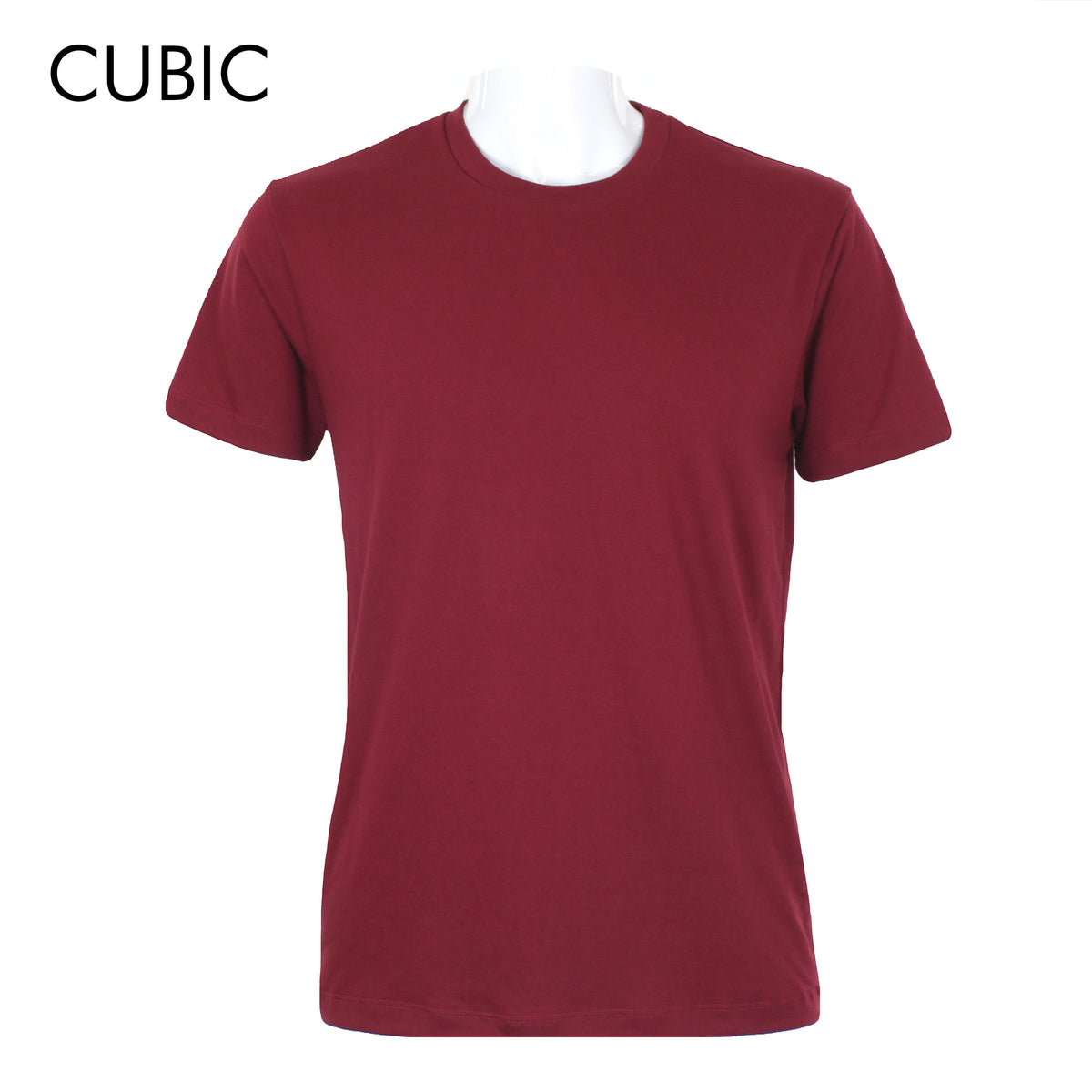 Cubic Men Plain Round Neck Basic T-Shirt Cotton Casual TShirt Plain Tee Top Top for Men - CMB-RNJ