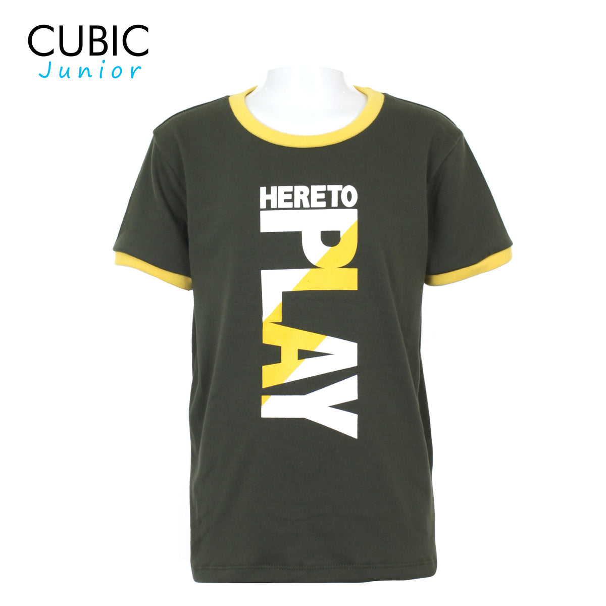 Cubic Boys Kids Round Neck Here to Play Graphic Print Design T-shirt Shirt Top for Boys - CKJ2304R