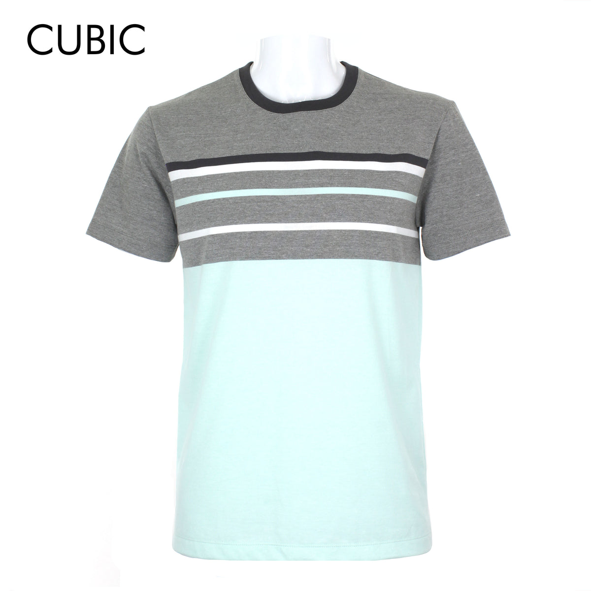 Cubic Men Round Neck Tees T-shirt Stripes Shirt Top Top for Men - CMS2225R